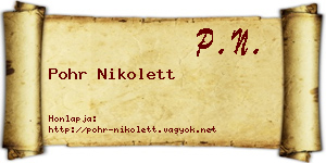 Pohr Nikolett névjegykártya